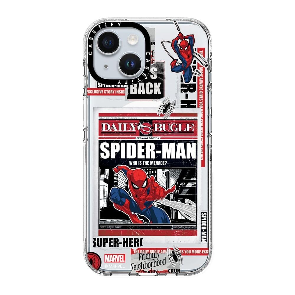 iPhoneアクセサリー CASSETiFY Spider-Man Case iPhone15ProMax CASETiFY Şeffaf iPhone 15 Kılıfı [Spider-Man Co-Lab/Sararmaz / 6.5